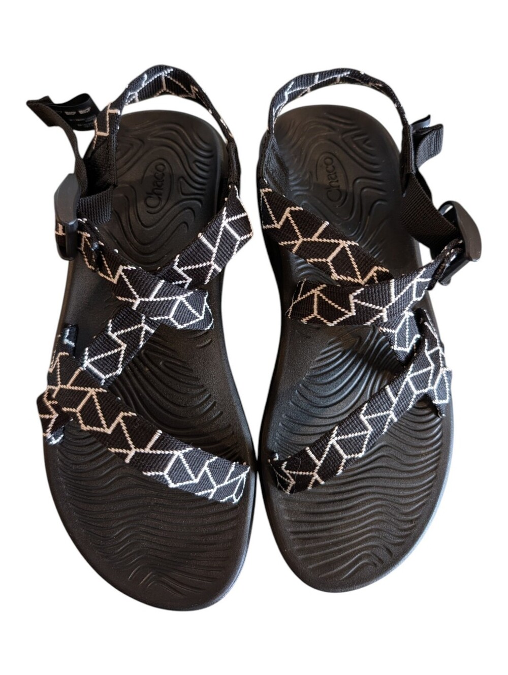 Chaco Women's Black Geometric Strap Sandals - Picture 3 of 6